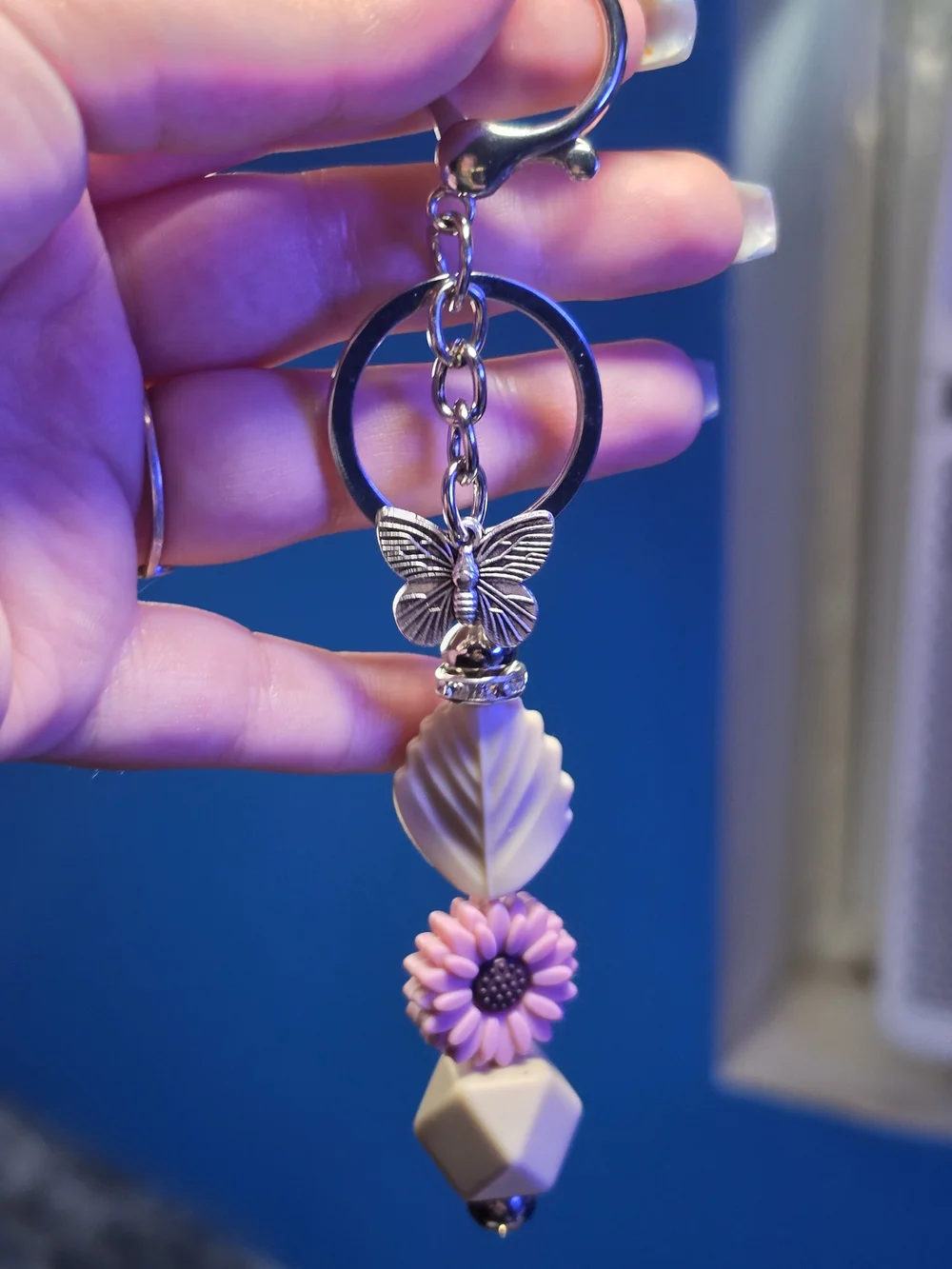 Handmade Earth-Toned Bead Keychain